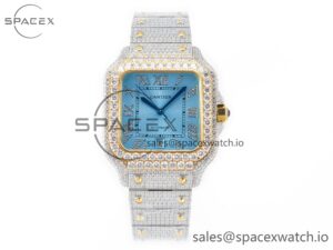 Santos De 40mm TWF 1:1 Best Edition RG Diamond Dial SS/YG Dia/Rmn A2824