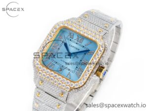 Santos De 40mm TWF 1:1 Best Edition RG Diamond Dial SS/YG Dia/Rmn A2824 - Image 4