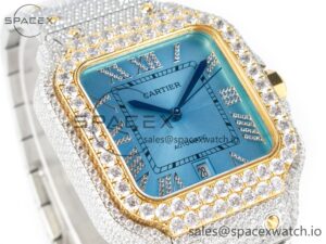 Santos De 40mm TWF 1:1 Best Edition RG Diamond Dial SS/YG Dia/Rmn A2824 - Image 3