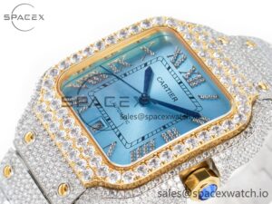 Santos De 40mm TWF 1:1 Best Edition RG Diamond Dial SS/YG Dia/Rmn A2824 - Image 5