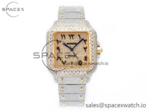 Santos De 40mm TWF 1:1 Best Edition YG Diamond Dial SS/YG A2824