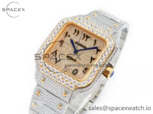 Santos De 40mm TWF 1:1 Best Edition YG Diamond Dial SS/YG A2824 - Image 4