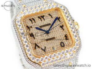 Santos De 40mm TWF 1:1 Best Edition YG Diamond Dial SS/YG A2824 - Image 3