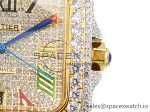 Santos De 40mm TWF 1:1 Best Edition Rainbow Diamond Dial SS/YG Dia/Rmn A2824 - Image 10