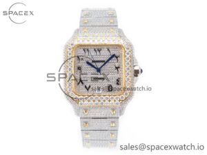 Santos De 40mm TWF 1:1 Best Edition YG Diamond Dial SS/YG A2824