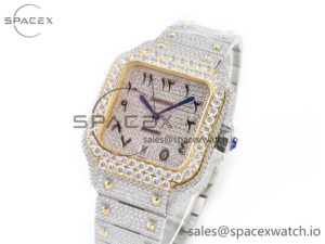 Santos De 40mm TWF 1:1 Best Edition YG Diamond Dial SS/YG A2824 - Image 4