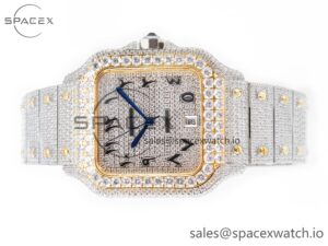 Santos De 40mm TWF 1:1 Best Edition YG Diamond Dial SS/YG A2824 - Image 8