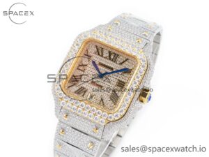 Santos De 40mm TWF 1:1 Best Edition RG Diamond Dial SS/YG Dia/Rmn A2824 - Image 4