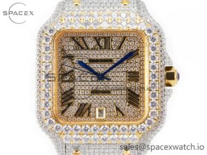 Santos De 40mm TWF 1:1 Best Edition RG Diamond Dial SS/YG Dia/Rmn A2824 - Image 2