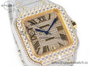 Santos De 40mm TWF 1:1 Best Edition RG Diamond Dial SS/YG Dia/Rmn A2824 - Image 3