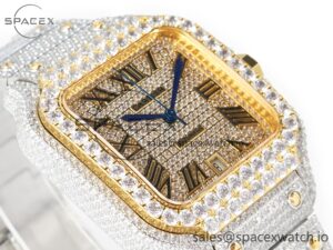Santos De 40mm TWF 1:1 Best Edition RG Diamond Dial SS/YG Dia/Rmn A2824 - Image 6