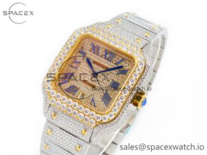 Santos De 40mm TWF 1:1 Best Edition Diamond Dial SS/YG Dia/Rmn A2824 - Image 4