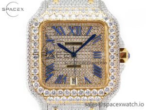 Santos De 40mm TWF 1:1 Best Edition Diamond Dial SS/YG Dia/Rmn A2824 - Image 2