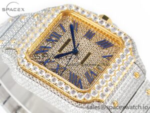 Santos De 40mm TWF 1:1 Best Edition Diamond Dial SS/YG Dia/Rmn A2824 - Image 6