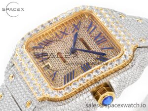 Santos De 40mm TWF 1:1 Best Edition Diamond Dial SS/YG Dia/Rmn A2824 - Image 5