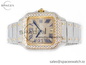 Santos De 40mm TWF 1:1 Best Edition Diamond Dial SS/YG Dia/Rmn A2824 - Image 8