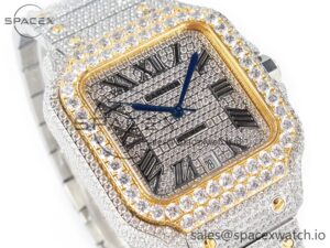 Santos De 40mm TWF 1:1 Best Edition RG Diamond Dial SS/YG Dia/Rmn A2824 - Image 3