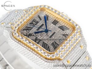 Santos De 40mm TWF 1:1 Best Edition RG Diamond Dial SS/YG Dia/Rmn A2824 - Image 6