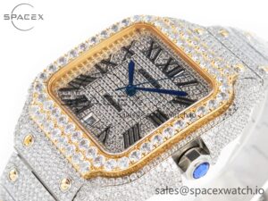 Santos De 40mm TWF 1:1 Best Edition RG Diamond Dial SS/YG Dia/Rmn A2824 - Image 5
