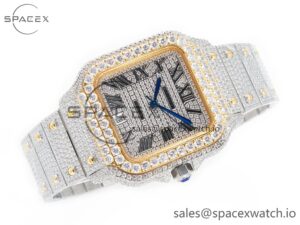 Santos De 40mm TWF 1:1 Best Edition RG Diamond Dial SS/YG Dia/Rmn A2824 - Image 7