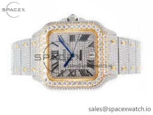 Santos De 40mm TWF 1:1 Best Edition RG Diamond Dial SS/YG Dia/Rmn A2824 - Image 8