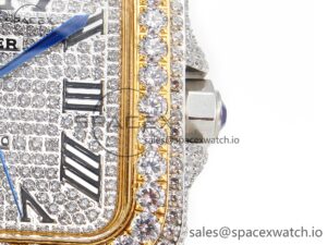 Santos De 40mm TWF 1:1 Best Edition RG Diamond Dial SS/YG Dia/Rmn A2824 - Image 10