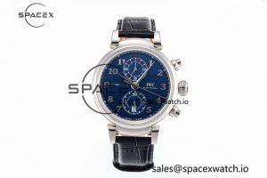 Portugieser Chrono Classic 42 IW390406 APSF 1:1 Best Edition Blue Dial Blue Hand on Black Leather Strap A7750