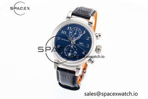 Portugieser Chrono Classic 42 IW390406 APSF 1:1 Best Edition Blue Dial Blue Hand on Black Leather Strap A7750 - Image 4