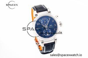 Portugieser Chrono Classic 42 IW390406 APSF 1:1 Best Edition Blue Dial Blue Hand on Black Leather Strap A7750 - Image 5