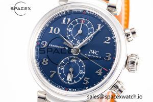 Portugieser Chrono Classic 42 IW390406 APSF 1:1 Best Edition Blue Dial Blue Hand on Black Leather Strap A7750 - Image 3