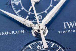 Portugieser Chrono Classic 42 IW390406 APSF 1:1 Best Edition Blue Dial Blue Hand on Black Leather Strap A7750 - Image 6