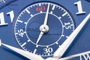 Portugieser Chrono Classic 42 IW390406 APSF 1:1 Best Edition Blue Dial Blue Hand on Black Leather Strap A7750 - Image 9