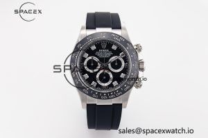 Daytona 116519 Clean Factory 1:1 Best Edition Black Diamonds Dial on Oysterflex Rubber Strap SA4130