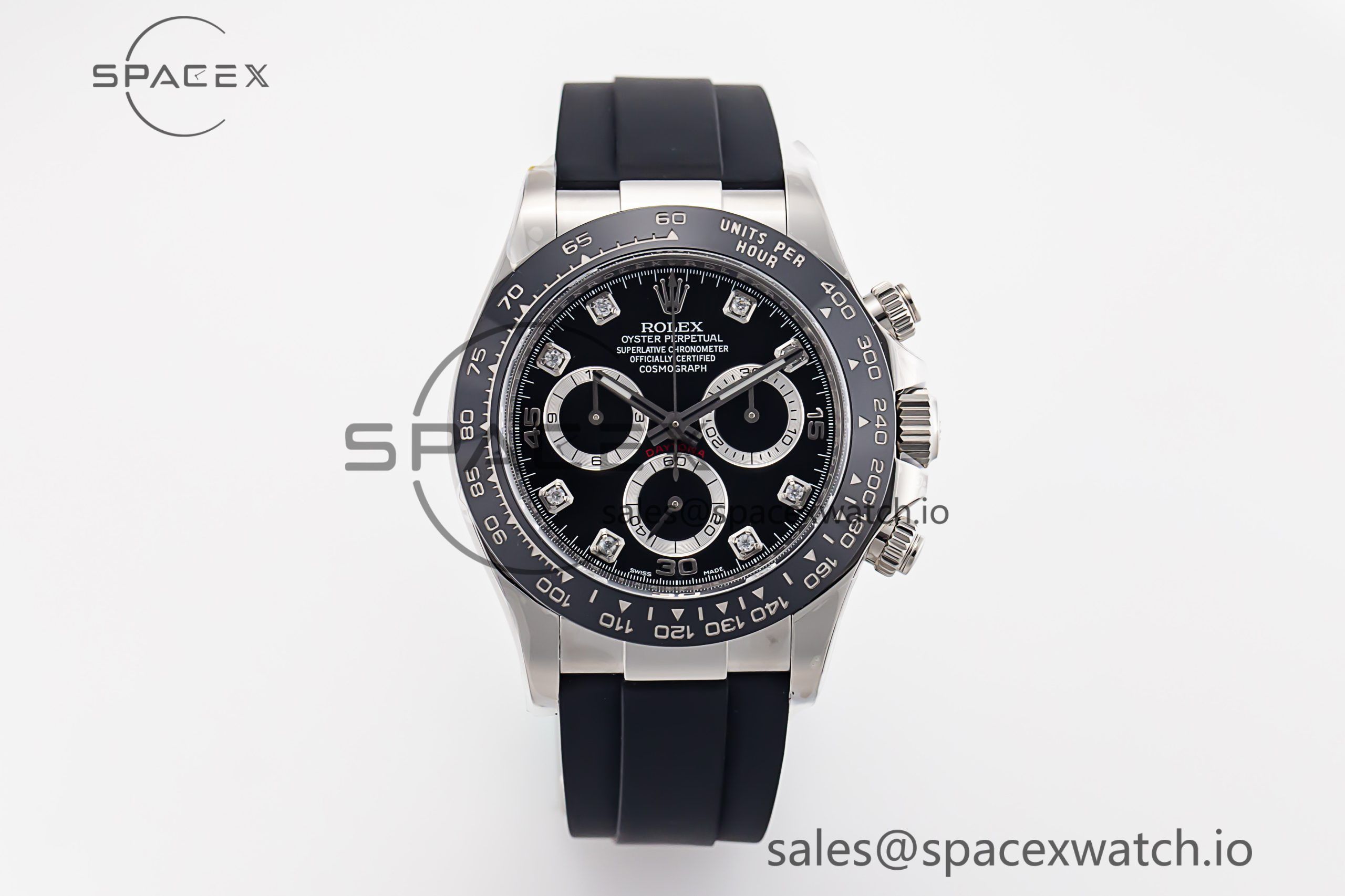 _MG_3929 Daytona 116519 Clean Factory 1:1 Best Edition Black Diamonds Dial on Oysterflex Rubber Strap SA4130 - Image 1