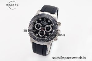Daytona 116519 Clean Factory 1:1 Best Edition Black Diamonds Dial on Oysterflex Rubber Strap SA4130 - Image 4