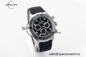 Daytona 116519 Clean Factory 1:1 Best Edition Black Diamonds Dial on Oysterflex Rubber Strap SA4130 - Image 5