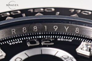 Daytona 116519 Clean Factory 1:1 Best Edition Black Diamonds Dial on Oysterflex Rubber Strap SA4130 - Image 7