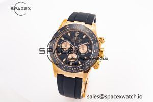 Daytona 116515 RG Clean Factory 1:1 Best Edition Black Ceramic Bezel Black Stick Dial on Oysterflex Rubber Strap A4130 - Image 4