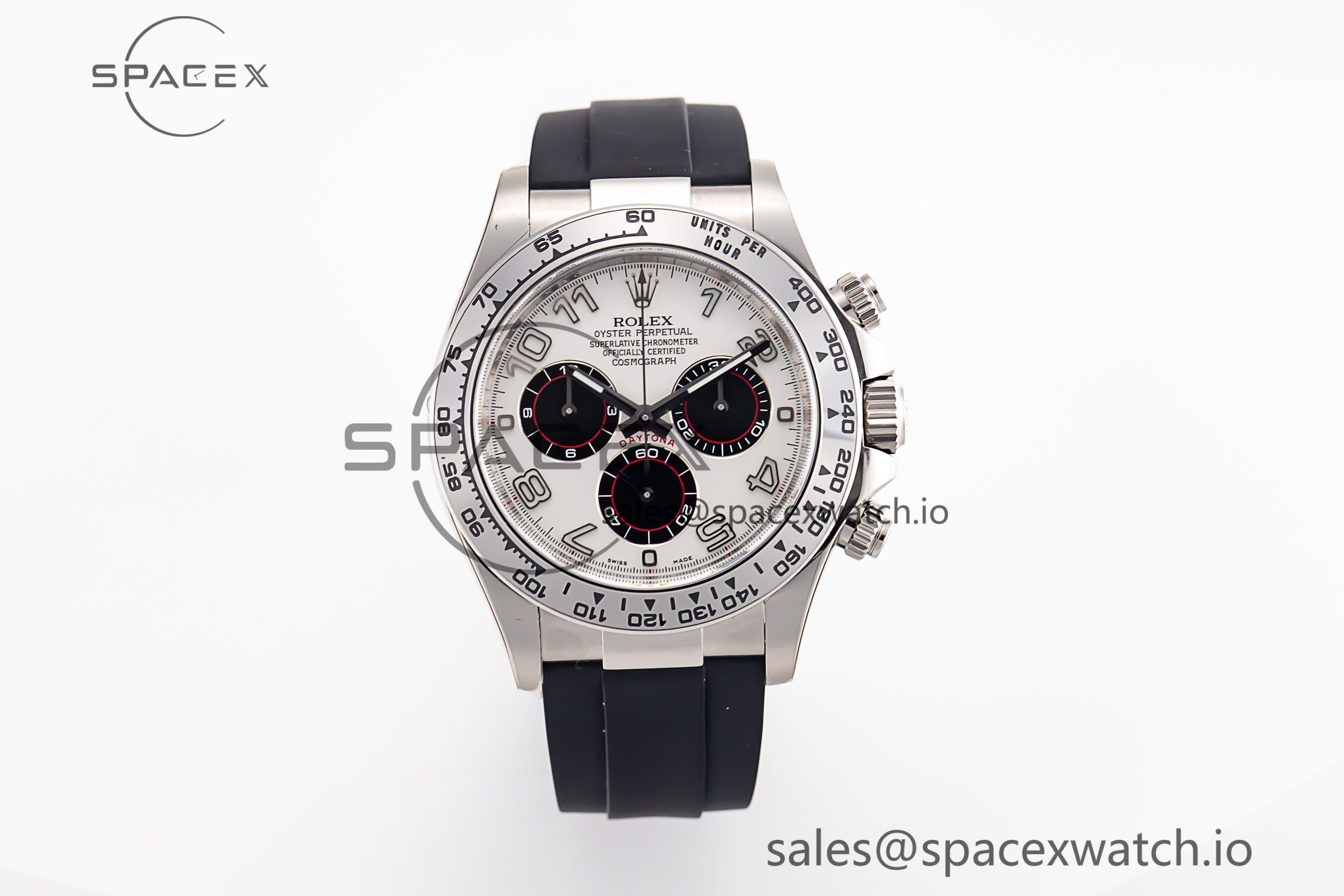 _MG_4304 Daytona 116519 Clean Factory 1:1 Best Edition 904L SS Case White Dial on Rubber Strap SA4130 V2 - Image 1