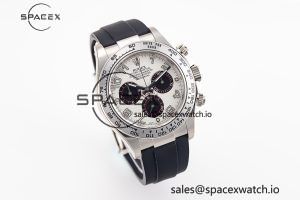 Daytona 116519 Clean Factory 1:1 Best Edition 904L SS Case White Dial on Rubber Strap SA4130 V2 - Image 5