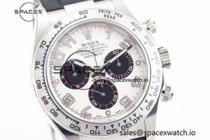Daytona 116519 Clean Factory 1:1 Best Edition 904L SS Case White Dial on Rubber Strap SA4130 V2 - Image 3