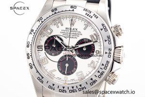 Daytona 116519 Clean Factory 1:1 Best Edition 904L SS Case White Dial on Rubber Strap SA4130 V2 - Image 2