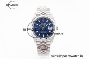 DateJust 41 126334 Clean 1:1 Best Edition 904L Steel Blue Stick Dial on Jubilee Bracelet VR3235