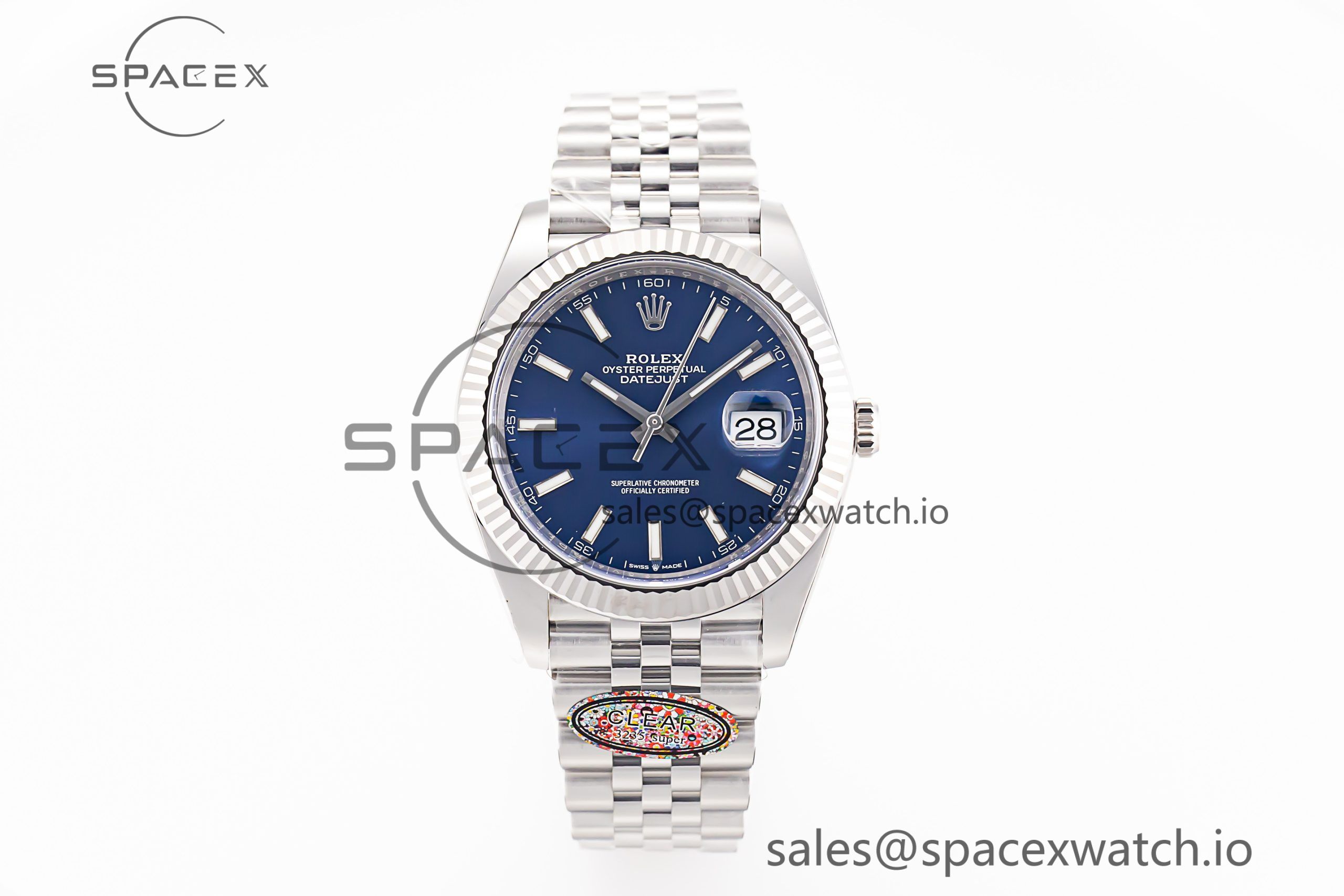 _MG_4340 DateJust 41 126334 Clean 1:1 Best Edition 904L Steel Blue Stick Dial on Jubilee Bracelet VR3235 - Image 1