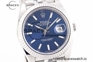 DateJust 41 126334 Clean 1:1 Best Edition 904L Steel Blue Stick Dial on Jubilee Bracelet VR3235 - Image 3