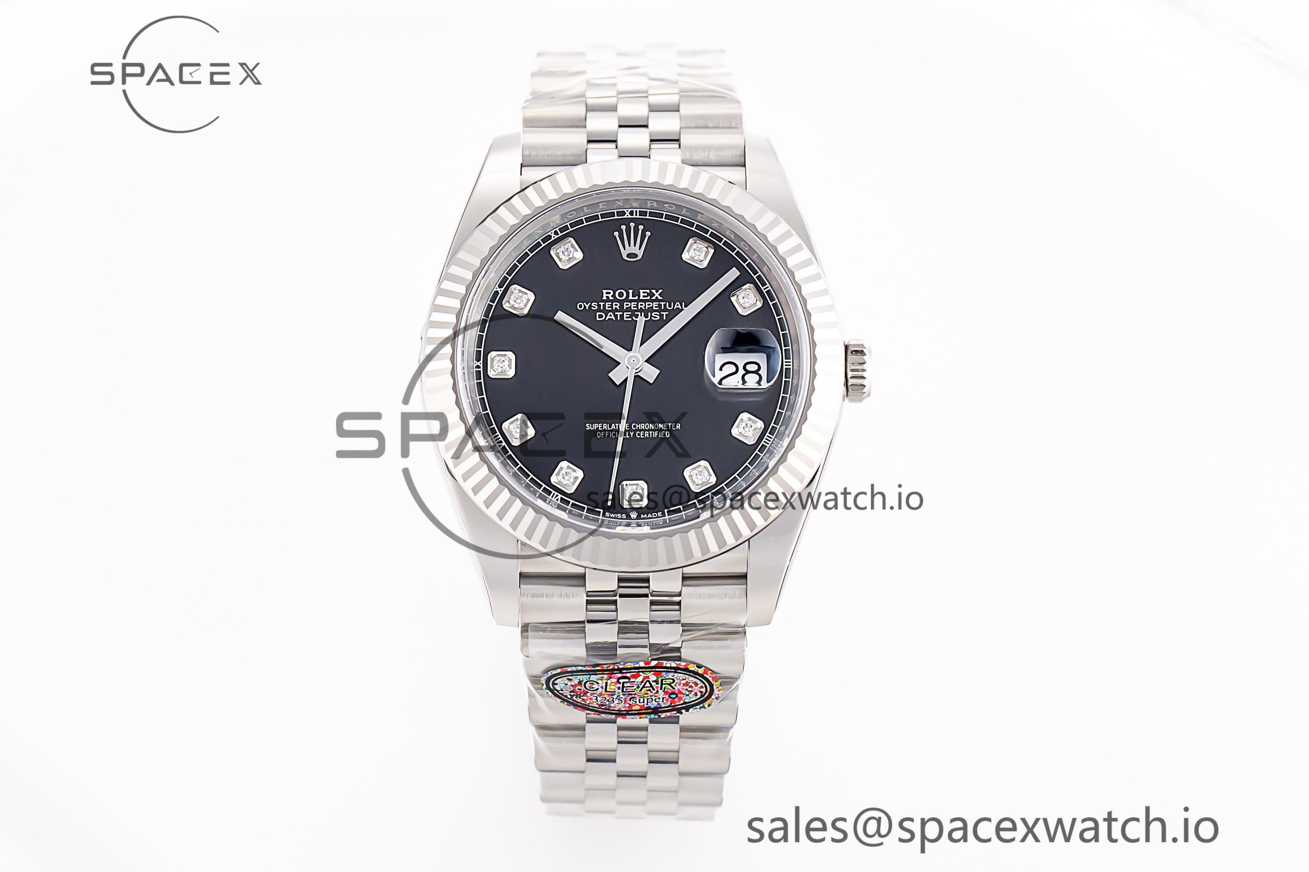 _MG_4373 Datejust 126334 41mm Jubilee 904L SS/SS Grey/Moissanite Clean VR3235 - Image 1