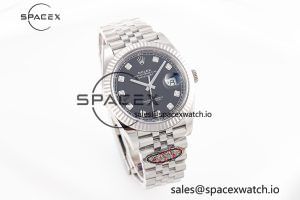 Datejust 126334 41mm Jubilee 904L SS/SS Grey/Moissanite Clean VR3235 - Image 5