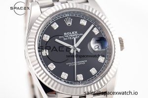 Datejust 126334 41mm Jubilee 904L SS/SS Grey/Moissanite Clean VR3235 - Image 3