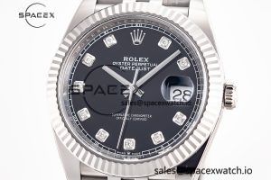 Datejust 126334 41mm Jubilee 904L SS/SS Grey/Moissanite Clean VR3235 - Image 2