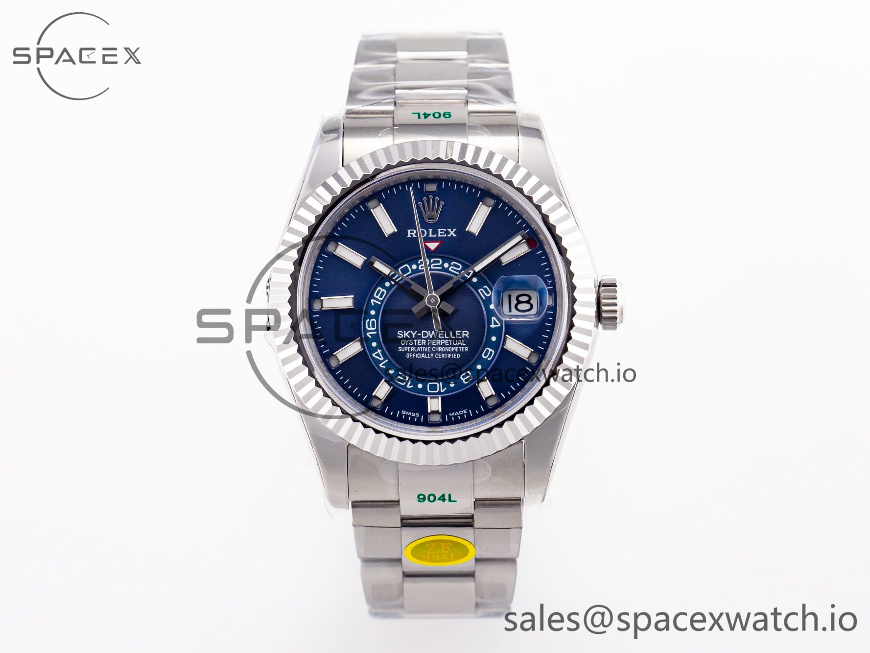 _MG_6210 Sky-Dweller 326934 904L SS ZF 1:1 Best Edition Blue Dial on SS Bracelet A2824 - Image 1
